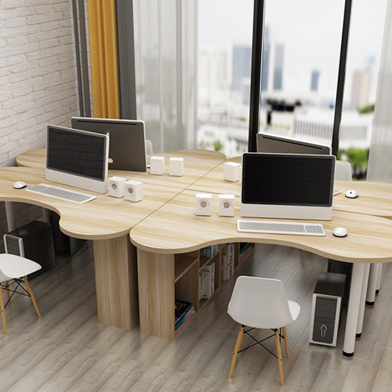 Modern houten kantoor bureau gratis formulier taakbureau met planken voor thuis