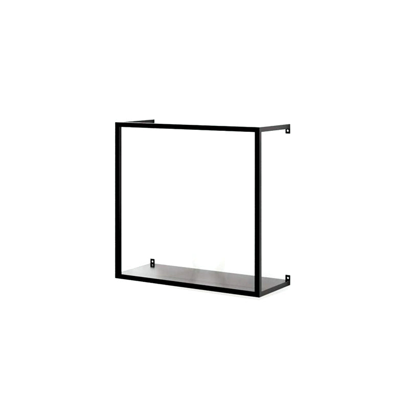 Closed Back Wall Mounted Book Shelf Metal Shelves Included Bookcase in Black 15.7"L x 7.1"W x 15.7"H Clearhalo 'Bookcases' 'furn' 'furn_bookcases' 'Furniture' 'Office Furniture' 6917887