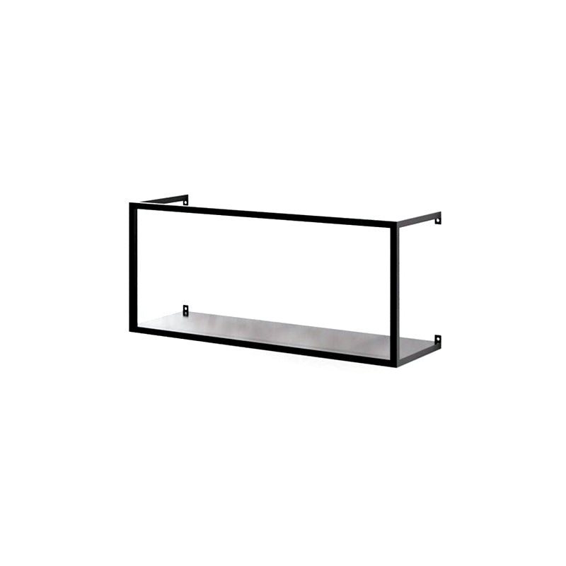 Closed Back Wall Mounted Book Shelf Metal Shelves Included Bookcase in Black 21.7"L x 7.9"W x 9.8"H Clearhalo 'Bookcases' 'furn' 'furn_bookcases' 'Furniture' 'Office Furniture' 6917888