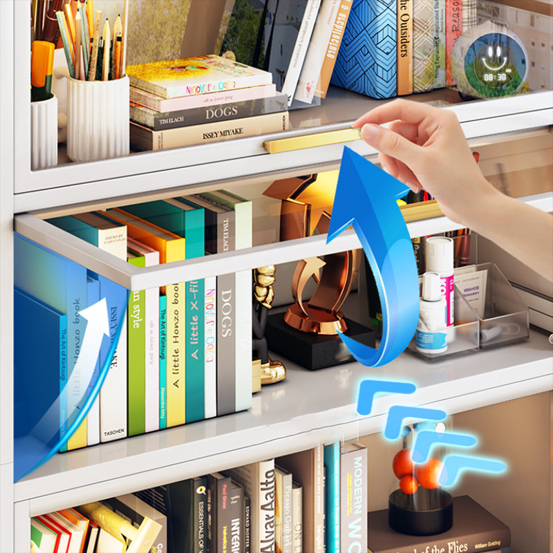 Standaard metalen boekenplank Glam Gesloten Back -boekenkast met kasten