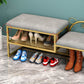 Glam Metal Entryway Bench Cushioned Rectangle Shoe Storage Seating Bench Clearhalo 'Benches' 'Chairs & Seating' 'furn' 'furn_benches' 'Furniture' 'Living Room Furniture' 6918099