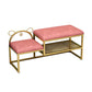 Glam Metal Entryway Bench Cushioned Rectangle Shoe Storage Seating Bench Clearhalo 'Benches' 'Chairs & Seating' 'furn' 'furn_benches' 'Furniture' 'Living Room Furniture' 6918102