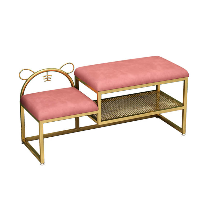 Glam Metal Entryway Bench Cushioned Rectangle Shoe Storage Seating Bench Clearhalo 'Benches' 'Chairs & Seating' 'furn' 'furn_benches' 'Furniture' 'Living Room Furniture' 6918102