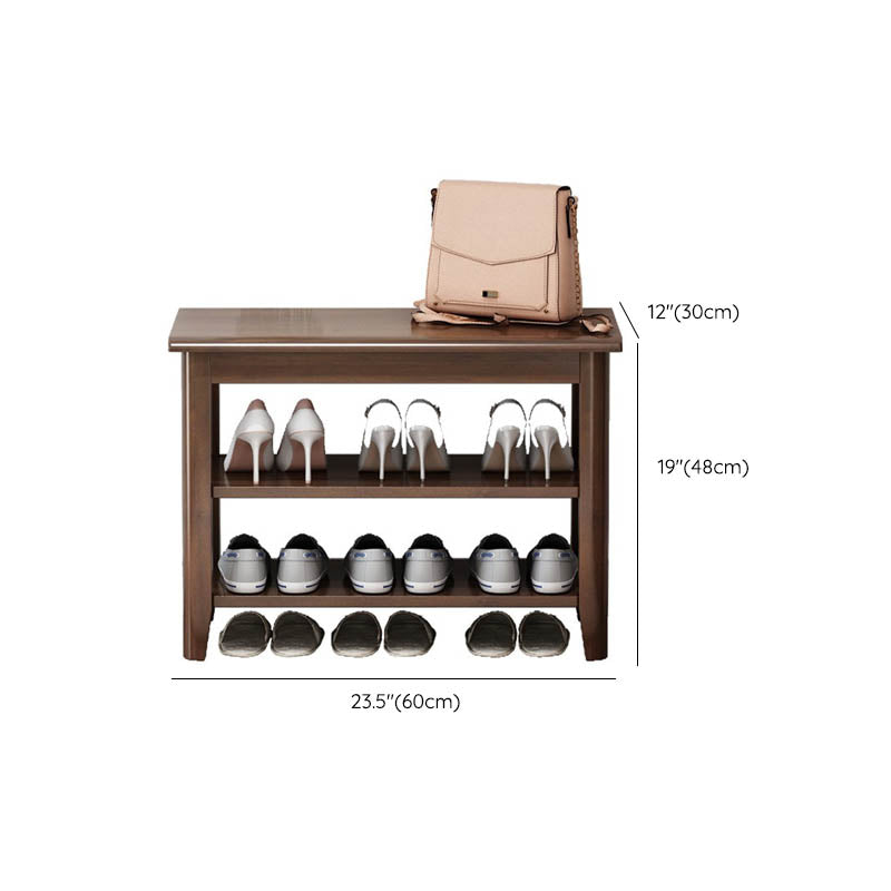 Modern Entryway Bench Wooden Seating Bench with Shelves , 12 inch W Clearhalo 'Benches' 'Chairs & Seating' 'furn' 'furn_benches' 'Furniture' 'Living Room Furniture' 6918140