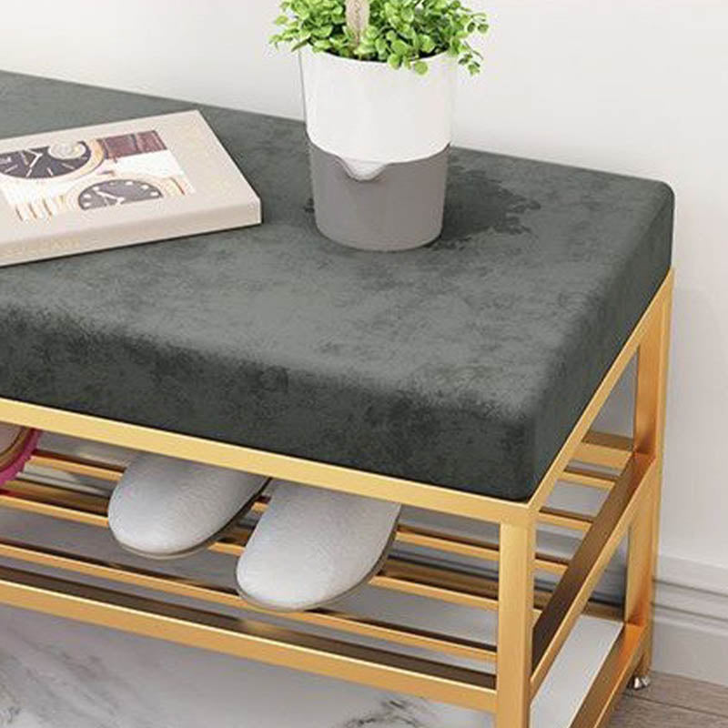 グラムスタイルの玄関ベンチクッション金属座席ベンチ、幅14インチ