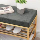 グラムスタイルの玄関ベンチクッション金属座席ベンチ、幅14インチ