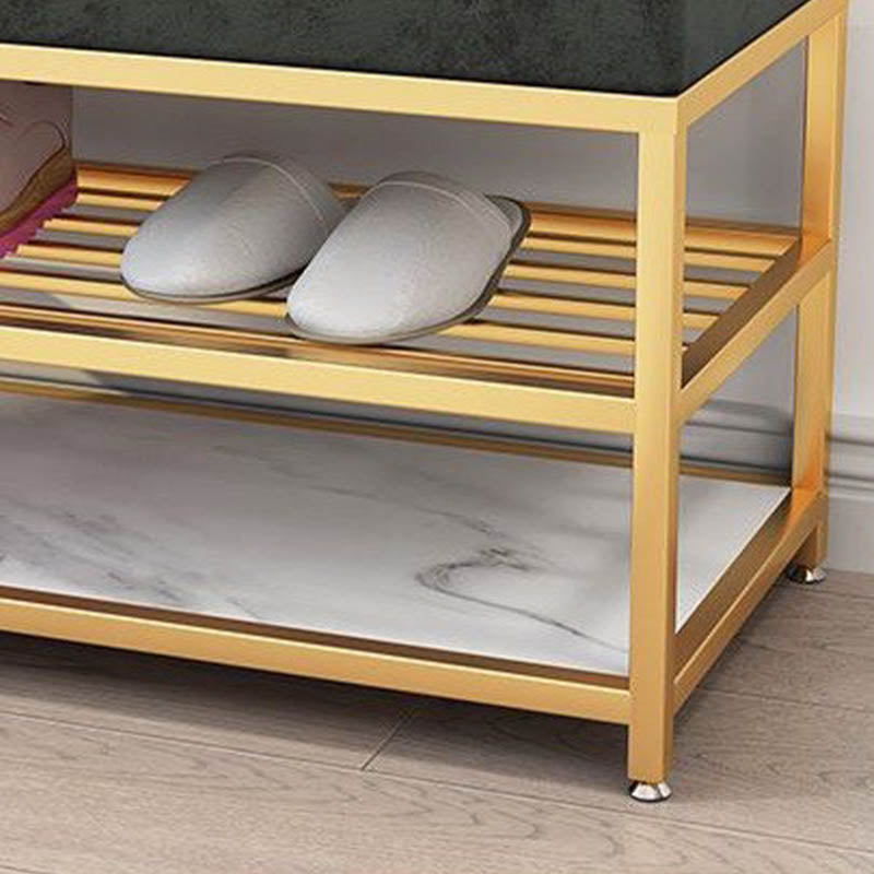 グラムスタイルの玄関ベンチクッション金属座席ベンチ、幅14インチ