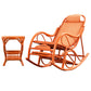 Vintage Style Wood Leisure Lazy Sofa Chair Adjustable Lounge Rocking Chair for Balcony Rocking Chair with Ottomans Orange Clearhalo 'Chairs & Seating' 'furn' 'furn_rocking_chairs' 'Furniture' 'Living Room Furniture' 'Rocking Chairs' 'rocking_chairs' 6918296