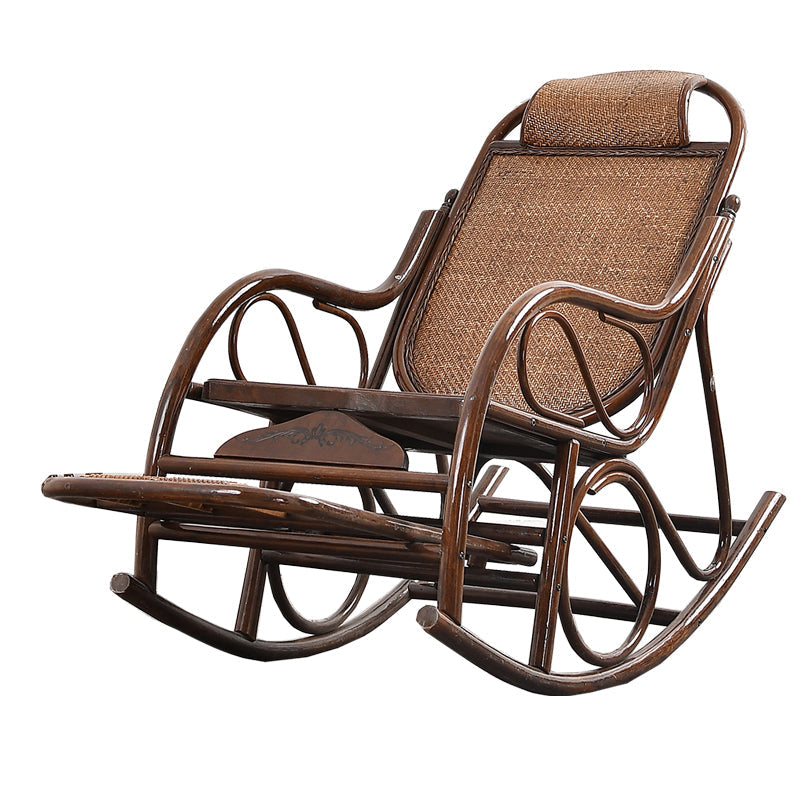 Vintage Style Wood Leisure Lazy Sofa Chair Adjustable Lounge Rocking Chair for Balcony Clearhalo 'Chairs & Seating' 'furn' 'furn_rocking_chairs' 'Furniture' 'Living Room Furniture' 'Rocking Chairs' 'rocking_chairs' 6918300
