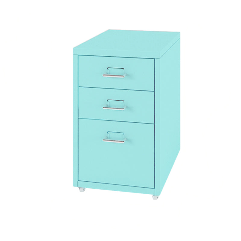Contemporary File Cabinets Steel Frame Solid Color File Pedestal for Home Office Blue Clearhalo 'Filing Cabinets' 'filling_cabinets' 'furn' 'furn_filling_cabinets' 'Furniture' 'Office Furniture' 6918364