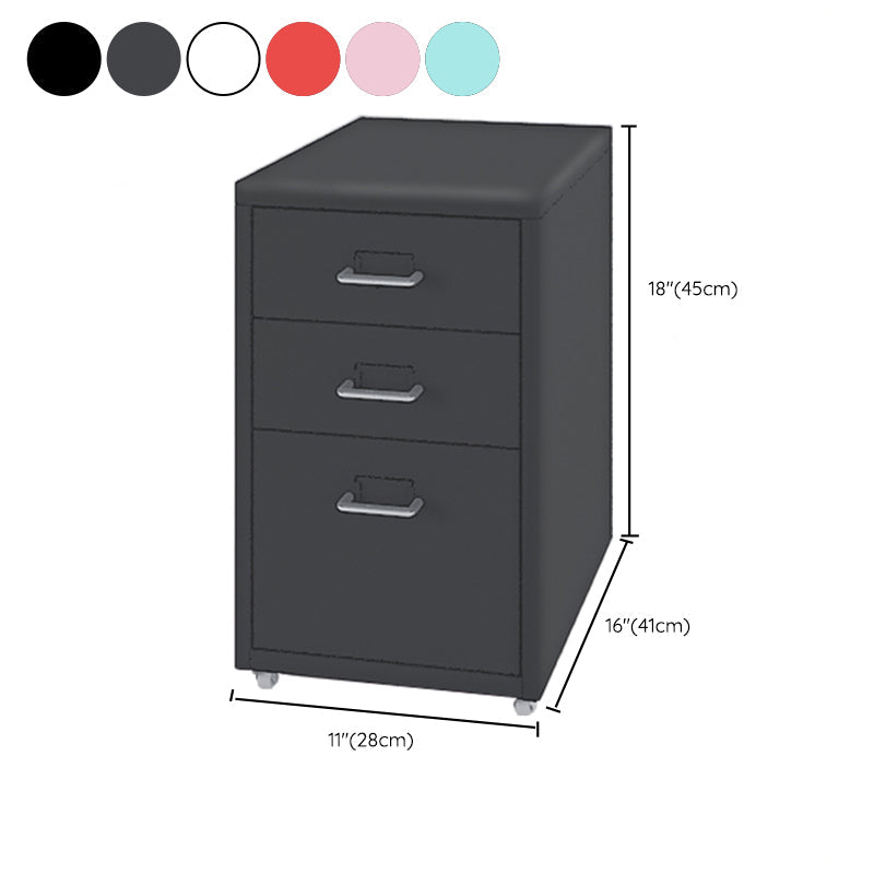 Contemporary File Cabinets Steel Frame Solid Color File Pedestal for Home Office Clearhalo 'Filing Cabinets' 'filling_cabinets' 'furn' 'furn_filling_cabinets' 'Furniture' 'Office Furniture' 6918373