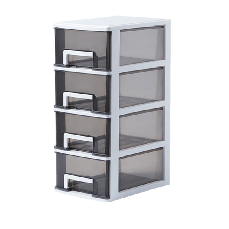 Vertical Filing Cabinet Transparent Drawers Plastic Modern Filing Cabinet 6.7"L x 9.4"W x 15.6"H Black-White Clearhalo 'Filing Cabinets' 'filling_cabinets' 'furn' 'furn_filling_cabinets' 'Furniture' 'Office Furniture' 6918375