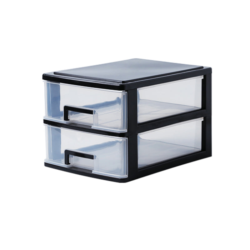 Vertical Filing Cabinet Transparent Drawers Plastic Modern Filing Cabinet 9.8"L x 13.4"W x 8.7"H Black Clearhalo 'Filing Cabinets' 'filling_cabinets' 'furn' 'furn_filling_cabinets' 'Furniture' 'Office Furniture' 6918376