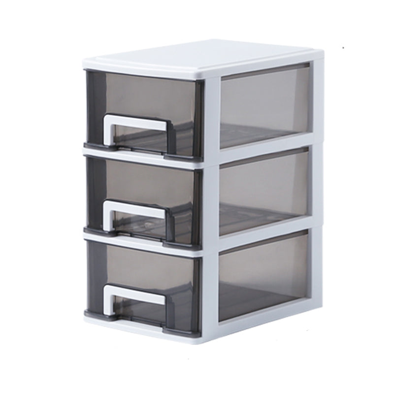 Vertical Filing Cabinet Transparent Drawers Plastic Modern Filing Cabinet 6.7"L x 9.4"W x 11.8"H Black-White Clearhalo 'Filing Cabinets' 'filling_cabinets' 'furn' 'furn_filling_cabinets' 'Furniture' 'Office Furniture' 6918381