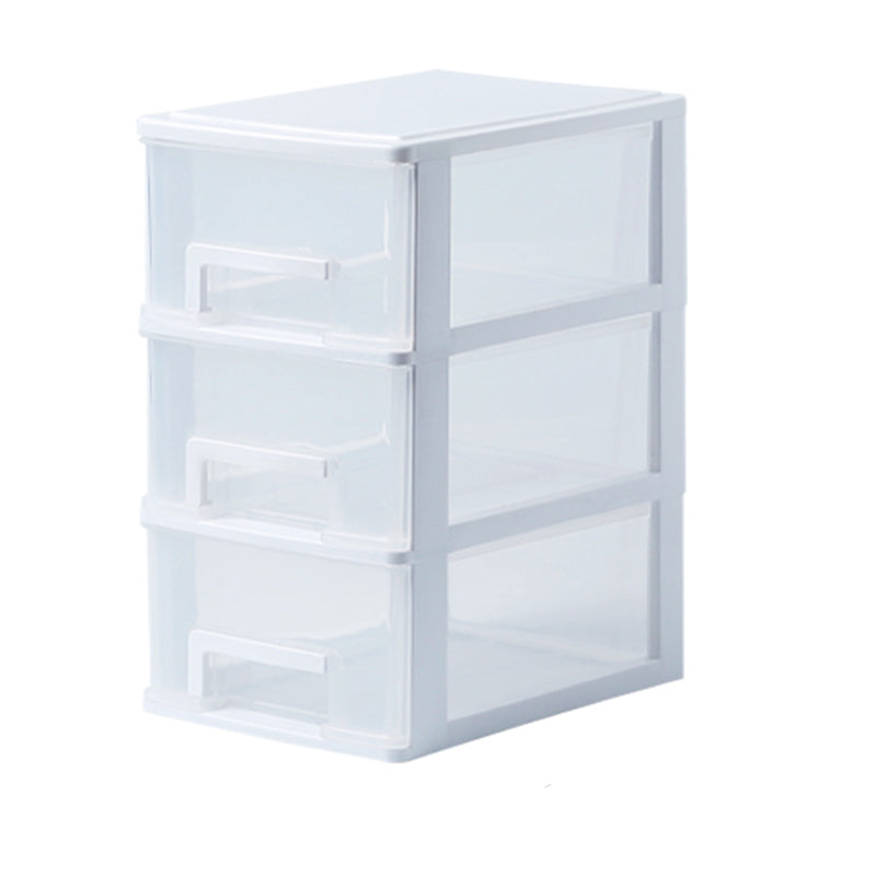 Vertical Filing Cabinet Transparent Drawers Plastic Modern Filing Cabinet 6.7"L x 9.4"W x 11.8"H White Clearhalo 'Filing Cabinets' 'filling_cabinets' 'furn' 'furn_filling_cabinets' 'Furniture' 'Office Furniture' 6918385