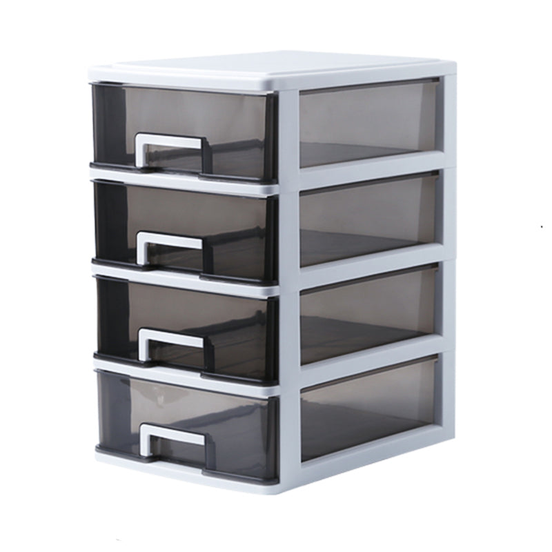 Vertical Filing Cabinet Transparent Drawers Plastic Modern Filing Cabinet 9.8"L x 13.4"W x 16.5"H Black-White Clearhalo 'Filing Cabinets' 'filling_cabinets' 'furn' 'furn_filling_cabinets' 'Furniture' 'Office Furniture' 6918386