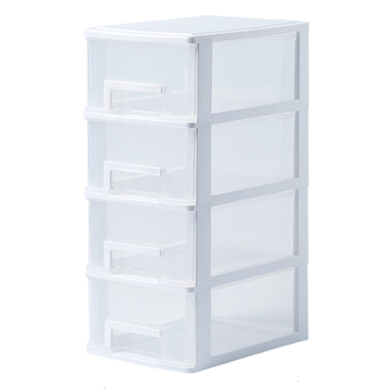 Vertical Filing Cabinet Transparent Drawers Plastic Modern Filing Cabinet 6.7"L x 9.4"W x 15.6"H White Clearhalo 'Filing Cabinets' 'filling_cabinets' 'furn' 'furn_filling_cabinets' 'Furniture' 'Office Furniture' 6918390