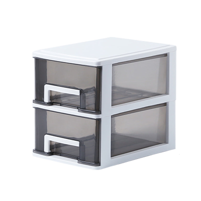 Vertical Filing Cabinet Transparent Drawers Plastic Modern Filing Cabinet 6.7"L x 9.4"W x 7.9"H Black-White Clearhalo 'Filing Cabinets' 'filling_cabinets' 'furn' 'furn_filling_cabinets' 'Furniture' 'Office Furniture' 6918391