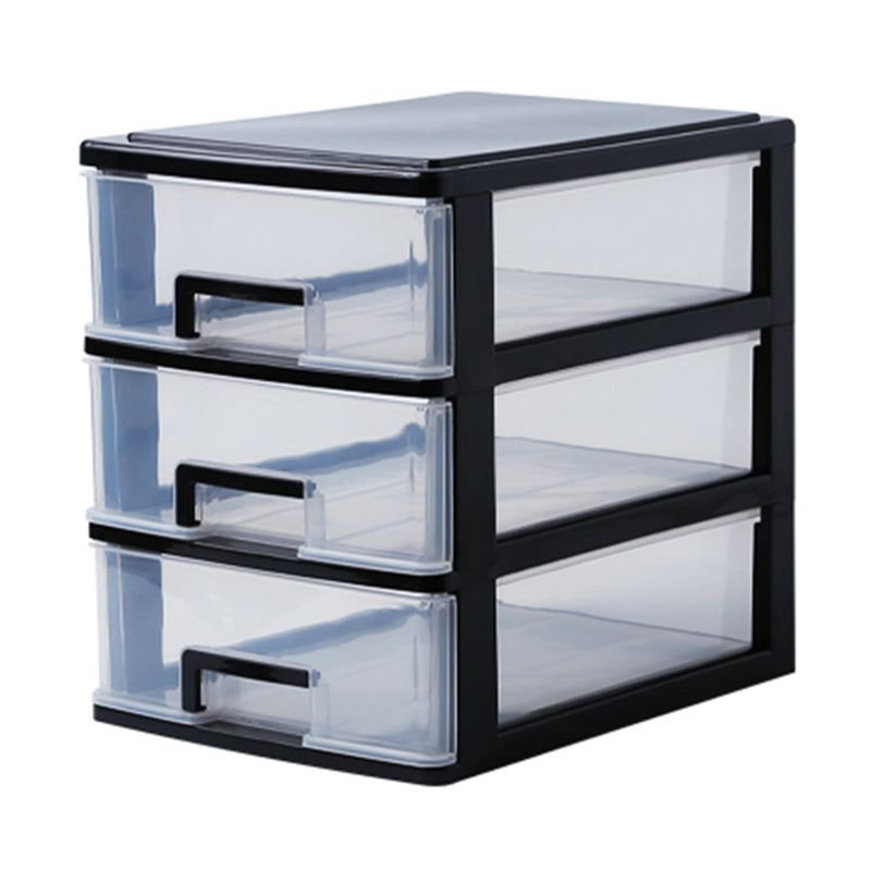 Vertical Filing Cabinet Transparent Drawers Plastic Modern Filing Cabinet 9.8"L x 13.4"W x 12.6"H Black Clearhalo 'Filing Cabinets' 'filling_cabinets' 'furn' 'furn_filling_cabinets' 'Furniture' 'Office Furniture' 6918394