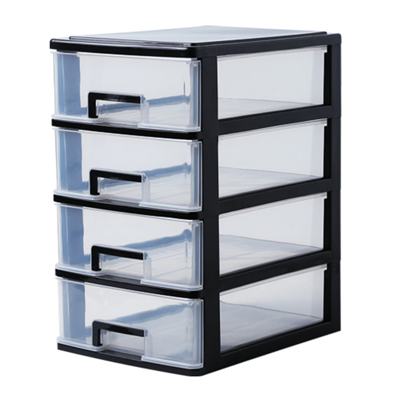 Vertical Filing Cabinet Transparent Drawers Plastic Modern Filing Cabinet 9.8"L x 13.4"W x 16.5"H Black Clearhalo 'Filing Cabinets' 'filling_cabinets' 'furn' 'furn_filling_cabinets' 'Furniture' 'Office Furniture' 6918396
