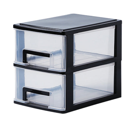 Vertical Filing Cabinet Transparent Drawers Plastic Modern Filing Cabinet 6.7"L x 9.4"W x 7.9"H Black Clearhalo 'Filing Cabinets' 'filling_cabinets' 'furn' 'furn_filling_cabinets' 'Furniture' 'Office Furniture' 6918397