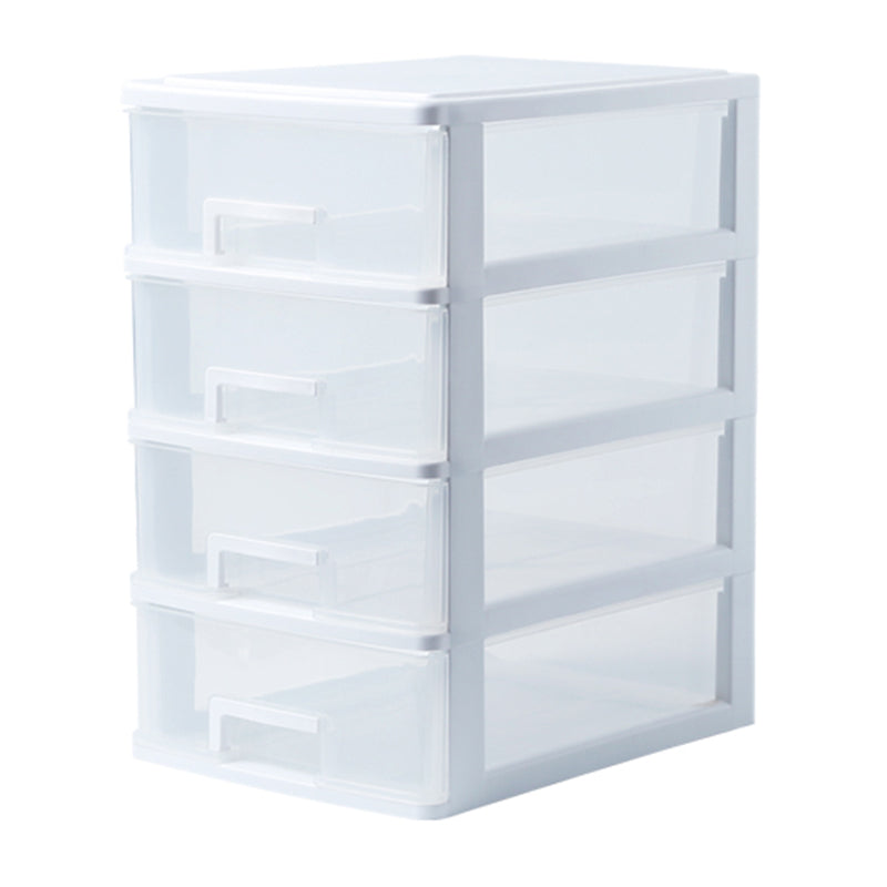 Vertical Filing Cabinet Transparent Drawers Plastic Modern Filing Cabinet 9.8"L x 13.4"W x 16.5"H White Clearhalo 'Filing Cabinets' 'filling_cabinets' 'furn' 'furn_filling_cabinets' 'Furniture' 'Office Furniture' 6918398
