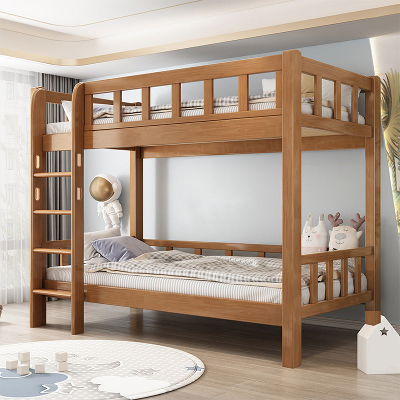 Solid Wood Bunk Bed Modern Natural Rubberwood Bed with Headboard Clearhalo 'Bedroom Furniture' 'Beds' 'furn' 'furn_beds' 'Furniture' 6918440