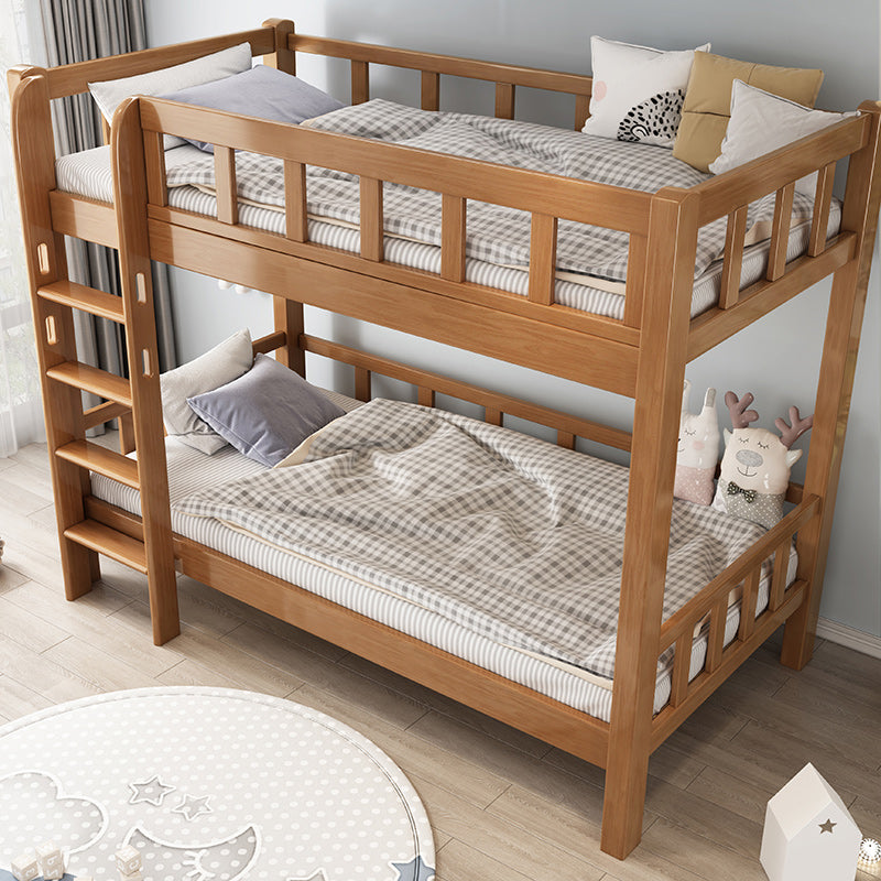 Solid Wood Bunk Bed Modern Natural Rubberwood Bed with Headboard Clearhalo 'Bedroom Furniture' 'Beds' 'furn' 'furn_beds' 'Furniture' 6918442