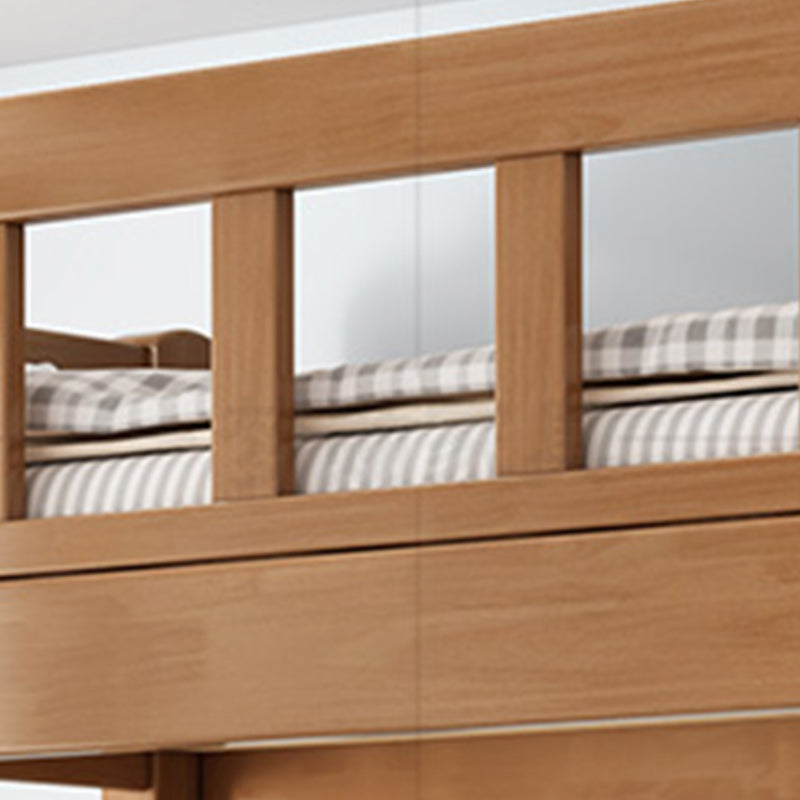 Solid Wood Bunk Bed Modern Natural Rubberwood Bed with Headboard Clearhalo 'Bedroom Furniture' 'Beds' 'furn' 'furn_beds' 'Furniture' 6918446