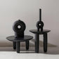 Black Finish Wood 3 Legs Cocktail Table 2-Piece Round Coffee Table Set Clearhalo 'Coffee & Accent Tables' 'Coffee Tables' 'coffee_tables' 'furn' 'furn_coffee_tables' 'Furniture' 'Living Room Furniture' 6918466