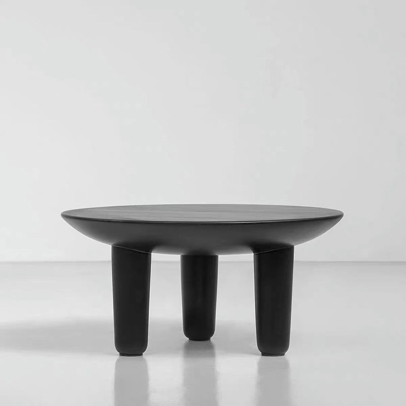 Black Finish Wood 3 Legs Cocktail Table 2-Piece Round Coffee Table Set Clearhalo 'Coffee & Accent Tables' 'Coffee Tables' 'coffee_tables' 'furn' 'furn_coffee_tables' 'Furniture' 'Living Room Furniture' 6918468