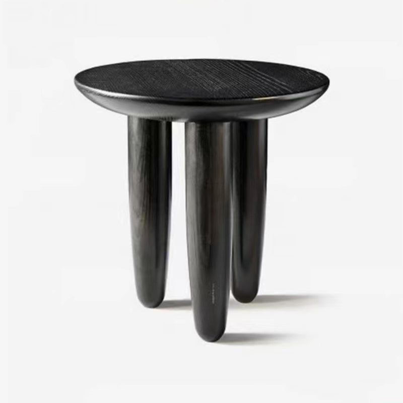 Black Finish Wood 3 Legs Cocktail Table 2-Piece Round Coffee Table Set Clearhalo 'Coffee & Accent Tables' 'Coffee Tables' 'coffee_tables' 'furn' 'furn_coffee_tables' 'Furniture' 'Living Room Furniture' 6918471