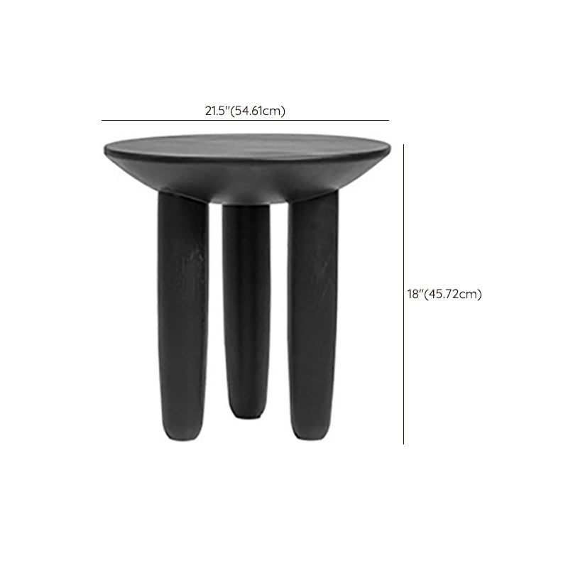Black Finish Wood 3 Legs Cocktail Table 2-Piece Round Coffee Table Set Clearhalo 'Coffee & Accent Tables' 'Coffee Tables' 'coffee_tables' 'furn' 'furn_coffee_tables' 'Furniture' 'Living Room Furniture' 6918478