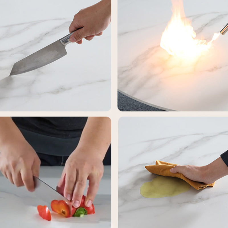 Abstract Cocktail Table Slate Top Coffee or End Table with Storage Drawers