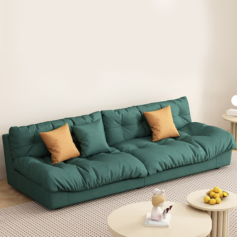 Sofá de tela verde oscuro asientos de apartamentos contemporáneos de apartamento