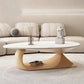 Table basse ou table de bout en ardoise à chevalet de table de cocktail ovale moderne