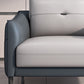 Sofá de cuero gris con cuatro patas sueltas de estilo nórdico de espalda