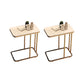 23.62" Tall Marble Top Side Accent Table Metal Frame End Table