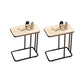 23.62" Tall Marble Top Side Accent Table Metal Frame End Table