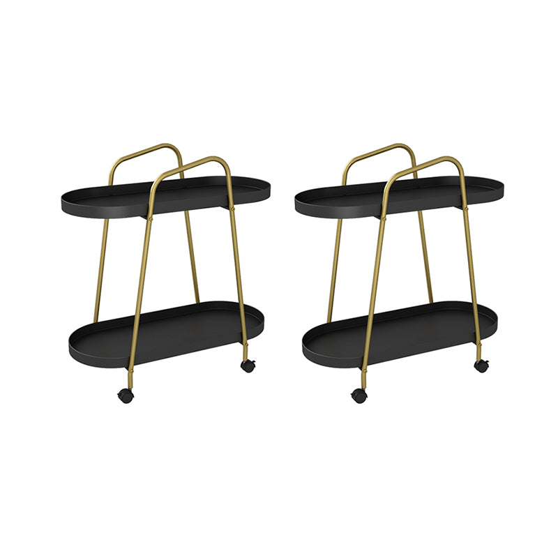 25.19" Tall Metal Side Table Oval 4 Legs Sofa Side Accent Table Black 2 Clearhalo 'Coffee & Accent Tables' 'End & Side Tables' 'end_side_tables' 'furn' 'furn_end_side_tables' 'Furniture' 'Living Room Furniture' 6918713