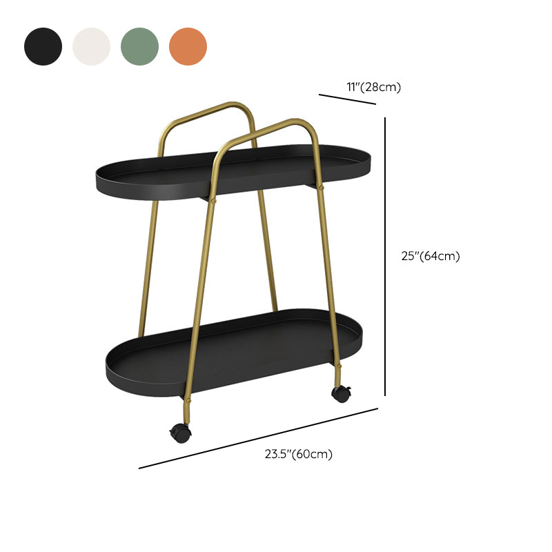 25.19" Tall Metal Side Table Oval 4 Legs Sofa Side Accent Table Clearhalo 'Coffee & Accent Tables' 'End & Side Tables' 'end_side_tables' 'furn' 'furn_end_side_tables' 'Furniture' 'Living Room Furniture' 6918727