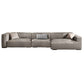 Genuine Leather Sofa Tuxedo Arm Contemporary Living Room Seating