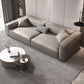 Genuine Leather Sofa Tuxedo Arm Contemporary Living Room Seating