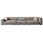 Genuine Leather Sofa Tuxedo Arm Contemporary Living Room Seating