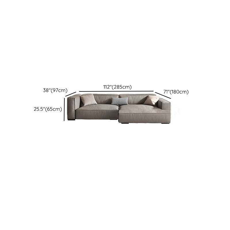 Genuine Leather Sofa Tuxedo Arm Contemporary Living Room Seating