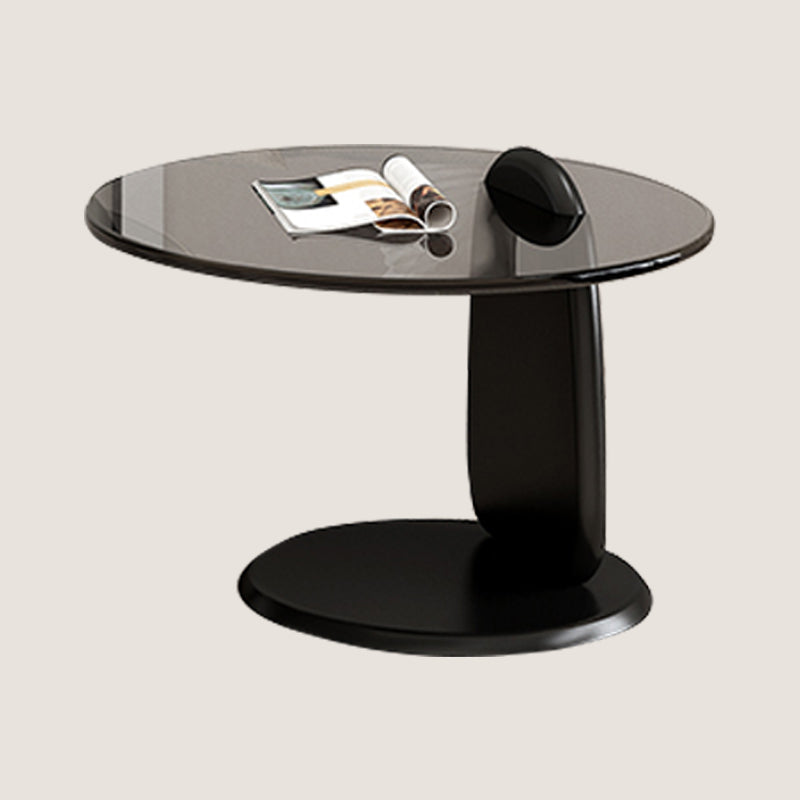 Glass Top Coffee Table Contemporary 3 Legs Coffee Cocktail Table 20"L x 20"W x 16"H Black Clearhalo 'Coffee & Accent Tables' 'Coffee Tables' 'coffee_tables' 'furn' 'furn_coffee_tables' 'Furniture' 'Living Room Furniture' 6918825