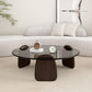 Glass Top Coffee Table Contemporary 3 Legs Coffee Cocktail Table Walnut Clearhalo 'Coffee & Accent Tables' 'Coffee Tables' 'coffee_tables' 'furn' 'furn_coffee_tables' 'Furniture' 'Living Room Furniture' 6918830