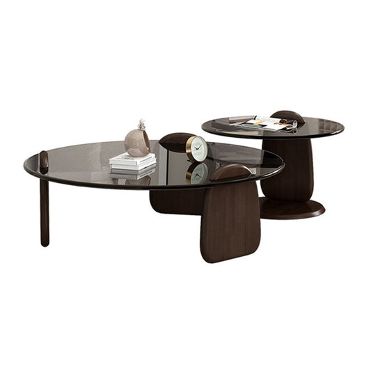 Glass Top Coffee Table Contemporary 3 Legs Coffee Cocktail Table Clearhalo 'Coffee & Accent Tables' 'Coffee Tables' 'coffee_tables' 'furn' 'furn_coffee_tables' 'Furniture' 'Living Room Furniture' 6918833