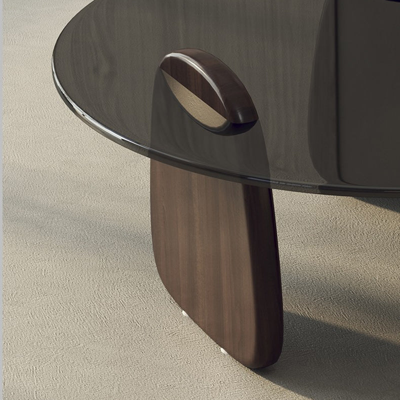 Glass Top Coffee Table Contemporary 3 Legs Coffee Cocktail Table Clearhalo 'Coffee & Accent Tables' 'Coffee Tables' 'coffee_tables' 'furn' 'furn_coffee_tables' 'Furniture' 'Living Room Furniture' 6918836