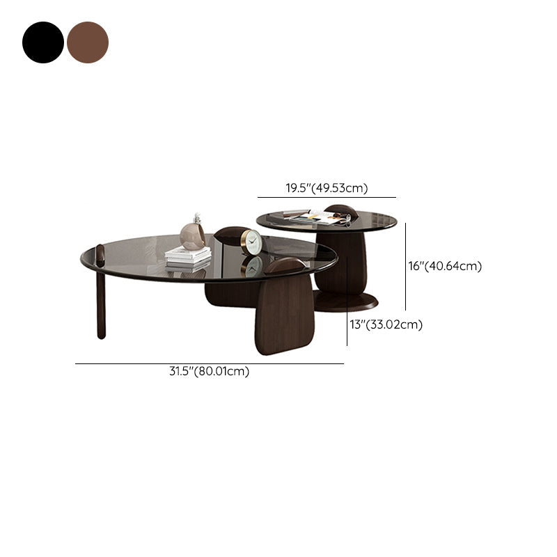 Glass Top Coffee Table Contemporary 3 Legs Coffee Cocktail Table Clearhalo 'Coffee & Accent Tables' 'Coffee Tables' 'coffee_tables' 'furn' 'furn_coffee_tables' 'Furniture' 'Living Room Furniture' 6918843